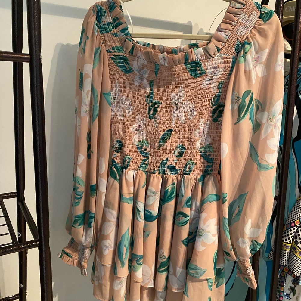 CAROLINE CONSTAS FLORAL BABYDOLL DRESS SIZE US S
